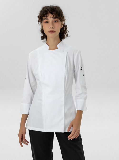 Поварской китель, ЛС165, цвет белый PLAT  Россия