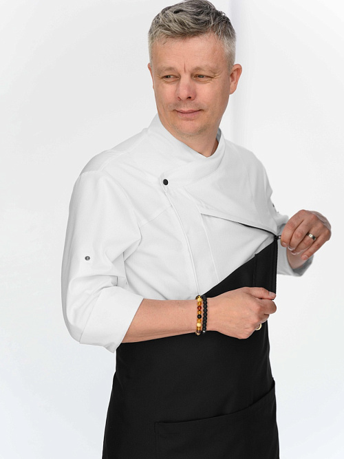 Поварской китель, Р8Д8 пике, белый PLAT  Россия