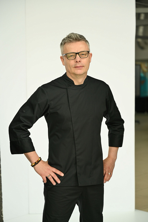 Поварской китель, ЛС165, чёрный PLAT  Россия