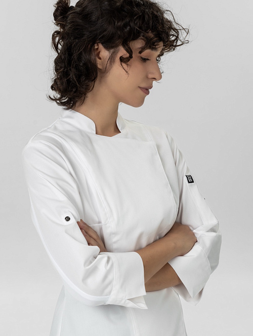 Поварской китель, ЛС165 ультра, цвет белый PLAT  Россия